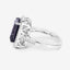 Bague de fiançailles en or blanc 14K avec iolite et diamant de 3,70 carats
