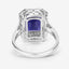Bague de fiançailles en or blanc 14K avec iolite et diamant de 3,70 carats