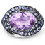 Bague en argent sterling avec améthyste et tanzanite de 5,95 carats