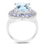 Bague en argent sterling avec topaze bleue et tanzanite de 7,41 carats