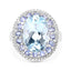 Bague en argent sterling avec topaze bleue et tanzanite de 7,41 carats
