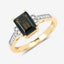 1.73 Carat Green Tourmaline and Diamond 14K Yellow Gold Engagement Ring