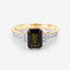 1.73 Carat Green Tourmaline and Diamond 14K Yellow Gold Engagement Ring