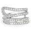 0.83 Carat Genuine White Diamond Sterling Silver Engagement Ring