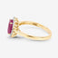 Bague en or jaune 10K avec rubis véritable de 1,58 carat et diamants blancs