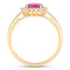 Bague en or jaune 10K avec rubis véritable de 1,58 carat et diamants blancs