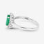 Bague de fiançailles en or blanc 10K avec émeraude zambienne de 1,34 carat et diamants