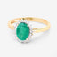 1.34 Carat Zambian Emerald and Diamond Halo Ring in 10K Yellow Gold