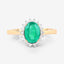 1.34 Carat Zambian Emerald and Diamond Halo Ring in 10K Yellow Gold