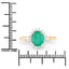 1.34 Carat Zambian Emerald and Diamond Halo Ring in 10K Yellow Gold