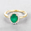 Bague de fiançailles en or jaune 14K avec émeraude zambienne de 1,34 carat et diamants