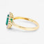 Bague de fiançailles en or jaune 14K avec émeraude zambienne de 1,34 carat et diamants