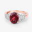 Bague de fiançailles en rhodolite de 2,87 carats et diamant en or rose 14K