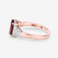 Bague de fiançailles en rhodolite de 2,87 carats et diamant en or rose 14K
