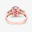 Bague de fiançailles en rhodolite de 2,87 carats et diamant en or rose 14K