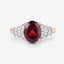 Bague de fiançailles en rhodolite de 2,87 carats et diamant en or rose 14K