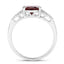 2.87 Carat Rhodolite and Diamond 14K White Gold Engagement Ring