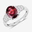 2.87 Carat Rhodolite and Diamond 14K White Gold Engagement Ring