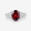 2.87 Carat Rhodolite and Diamond 14K White Gold Engagement Ring