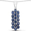 Conjunto de Joyería de Zafiro Azul Genuino de 10.40 Quilates en Plata de Ley