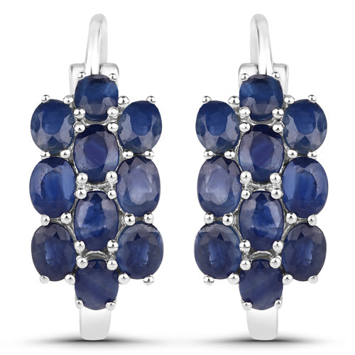 Conjunto de Joyería de Zafiro Azul Genuino de 10.40 Quilates en Plata de Ley