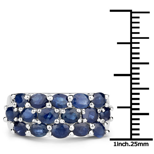 Conjunto de Joyería de Zafiro Azul Genuino de 10.40 Quilates en Plata de Ley