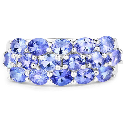 2.72 Carat Genuine Tanzanite Sterling Silver Engagement Ring
