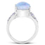 4.12 Carat Genuine Triplet Opal and Tanzanite Sterling Silver Ring