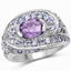 2.76 Carat Genuine Amethyst and Tanzanite Sterling Silver Ring