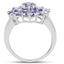 3.37 Carat Genuine Tanzanite and White Topaz Sterling Silver Ring