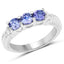 Bague en argent sterling .925 avec tanzanite véritable de 1,11 carat