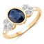 1.56 Carat Blue Sapphire & Diamond 14K Yellow Gold Engagement Ring