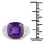 Bague de fiançailles en argent sterling avec améthyste de 5,87 carats et diamants