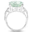 Bague en argent sterling avec améthyste verte de 5,52 carats et diamants blancs