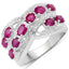 2.21 Carat Genuine Ruby and White Topaz Sterling Silver Ring