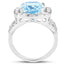 Anillo de plata esterlina con topacio azul y topacio blanco de 5.17 quilates