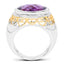 Bague de fiançailles en argent sterling avec améthyste véritable de 6,92 carats