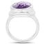 9.01 Carat Genuine Amethyst Sterling Silver Engagement Ring
