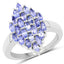 1.84 Carat Genuine Tanzanite Sterling Silver Engagement Ring