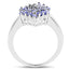 1.84 Carat Genuine Tanzanite Sterling Silver Engagement Ring
