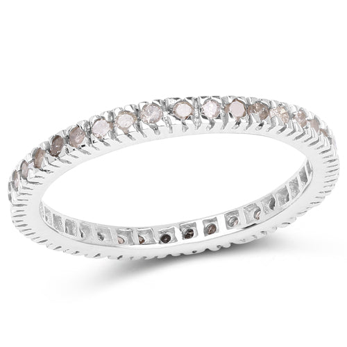 Anillo de Diamante Champagne Genuino de 0.57 Quilates en Plata Esterlina