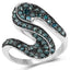 0.76 Carat Genuine Blue Diamond Sterling Silver Engagement Ring