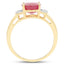 Bague de fiançailles en or jaune 14K plaqué rubis et diamant
