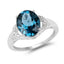 Bague en argent sterling avec topaze londonienne bleue et topaze blanche de 4,26 carats