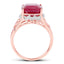 14K Rose Gold Plated 5.54 Carat Ruby & White Topaz Ring