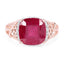 14K Rose Gold Plated 5.54 Carat Ruby & White Topaz Ring