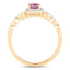 Bague en or jaune 14K avec saphir rose de 0,80 carat et diamants blancs