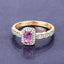 Bague en or jaune 14K avec saphir rose de 0,80 carat et diamants blancs
