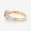 Bague en or jaune 14K avec saphir rose de 0,80 carat et diamants blancs