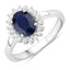 1.73 Carat Blue Sapphire and Diamond 14K White Gold Engagement Ring